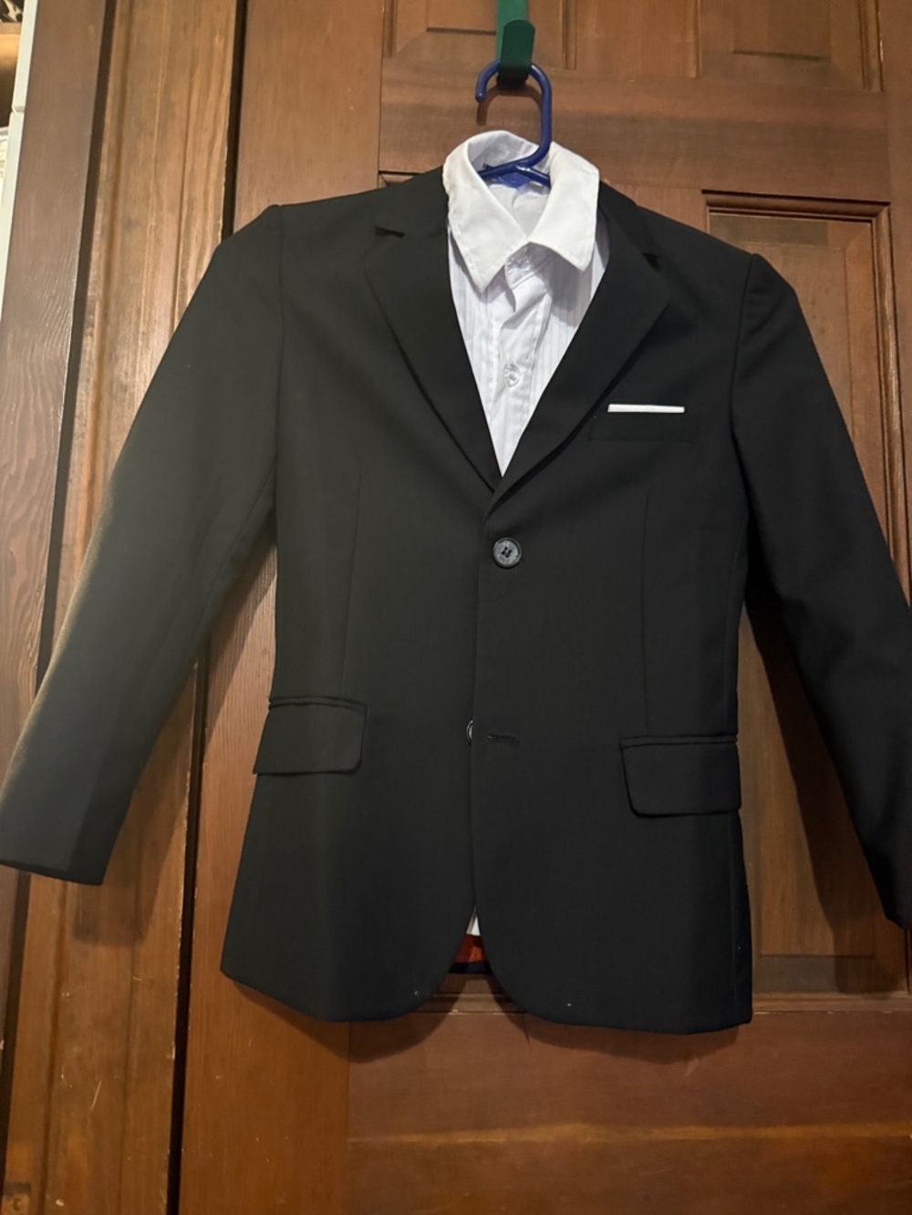 Boys “tux style” suit pants and vest includedBlack Two-Button Blazer Notch Lapel
